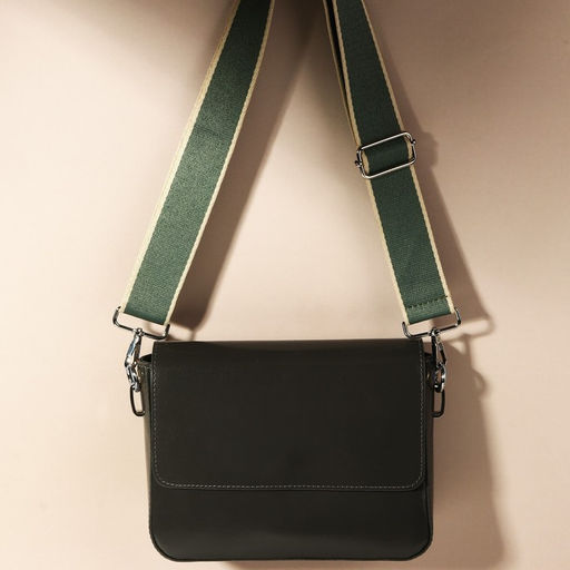 Ручка для сумки, стропа, 135±3×3.8 см, зелёная, молочная