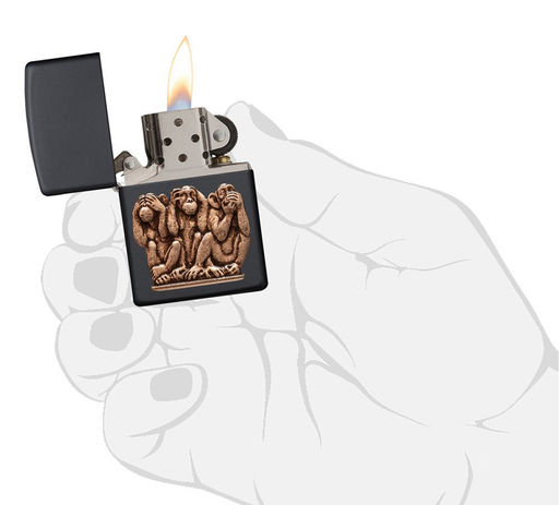 Зажигалка CZIPPO Три обезьяны | Three Monkeys 29409  фото 4