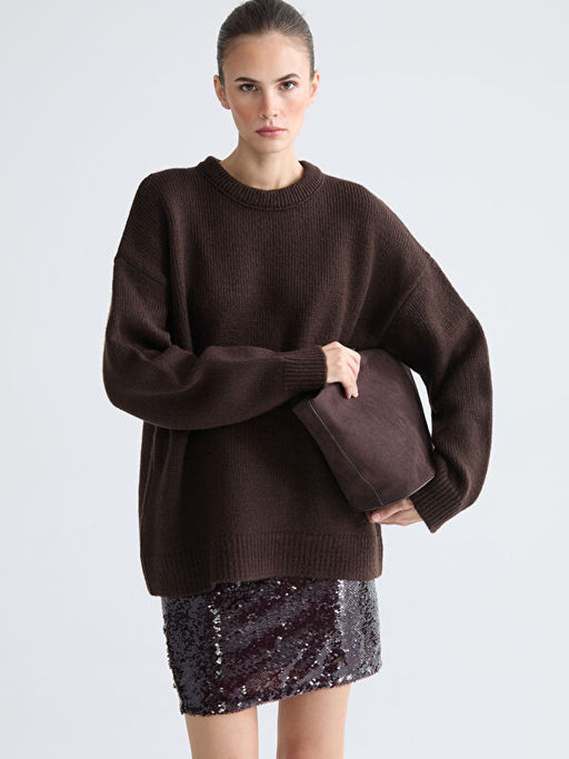 Bisiklet Yaka Kad?n Triko Kazak