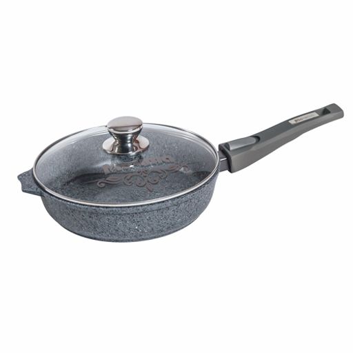 Сковорода 28см АП "Premium" (grey) со съемной ручкой и стекл. крышкой арт. с028901