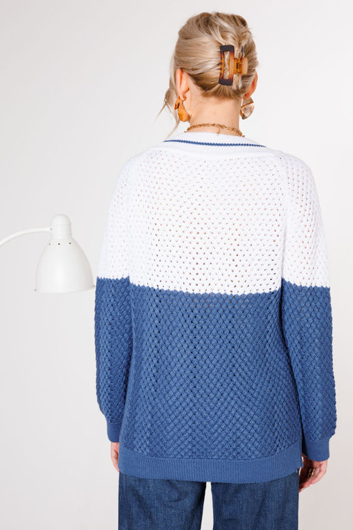 Джемпер KOKOdea 21-027 бело-синий  фото 2