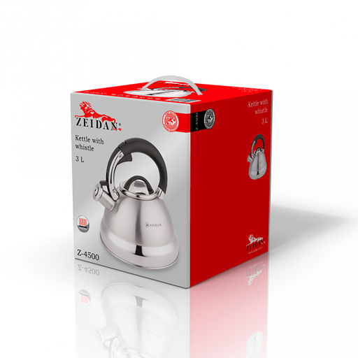 Чайник из нержавеющей стали Zeidan 3л, со свистком, 3-x слойное капсулированное индукционное дно, курковый механизм, комбинированная полировка корпуса, фиксированная комбинированная ручка, подарочная коробка (Китай) Подходит для всех видов плит, вк - Домашняя мода фото 2