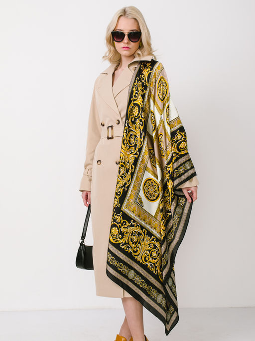 Большой, мягкий, тонкий и очень нежный двусторонний палантин с рисунком. - Tantino фото 3