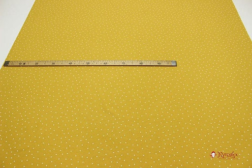 Теплый хлопок Россыпь гороха на горчичном, ш.1.5м, хлопок-100%, 160гр/м.кв - Купава фото 6