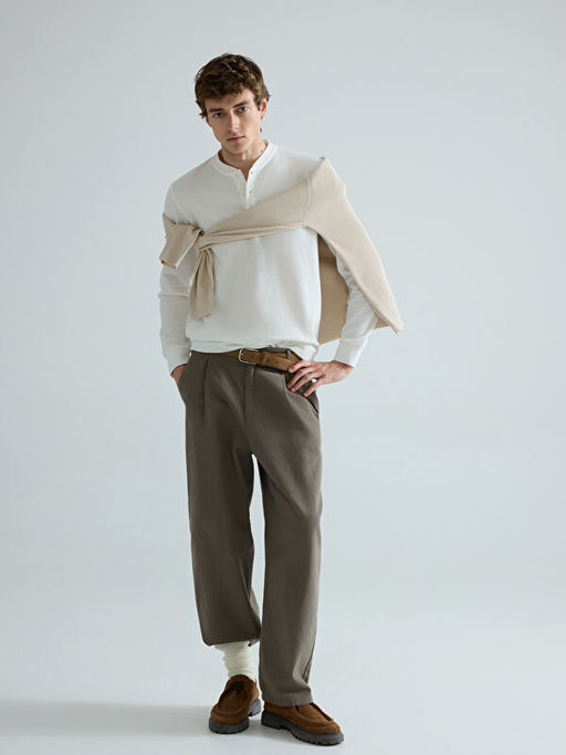 Bisiklet Yaka Erkek Sweatshirt