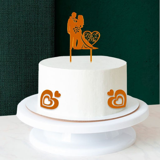 Топпер Влюблённая пара, с сердечками, цвет золото - Страна карнавалия фото 11