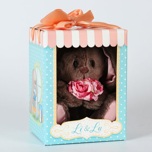 Мягкая игрушка «Li с розовыми цветами», заяц, 25 см