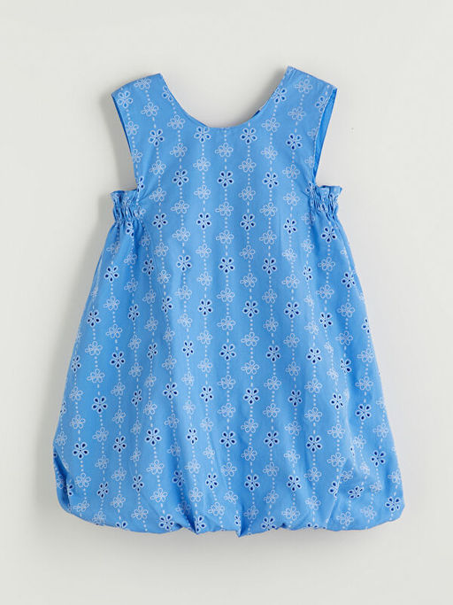 Bisiklet Yaka ?i?ekli K?z Bebek Elbise