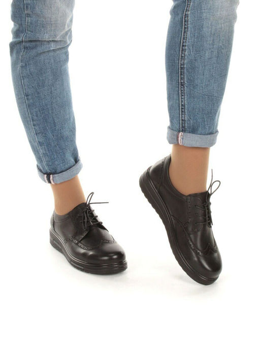 03-5063 BLACK Полуботинки женские (натуральная кожа)