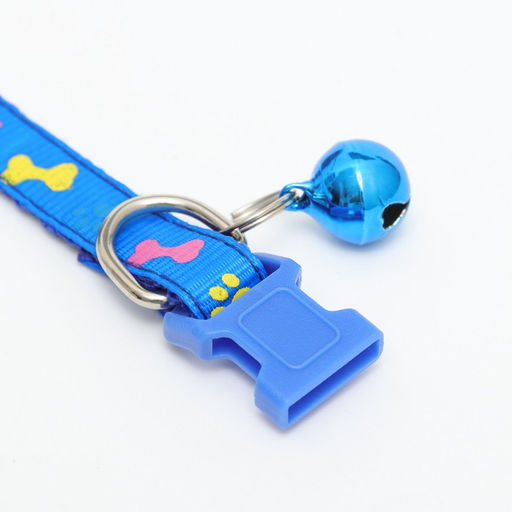 Ошейник двухслойный с фастексом Разноцветные косточки 30 х 1 см, синий - Пижон фото 6