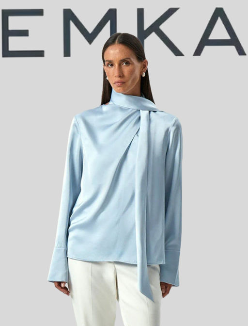 Блузка из вискозы с воротником-бантом, B3190/pegas