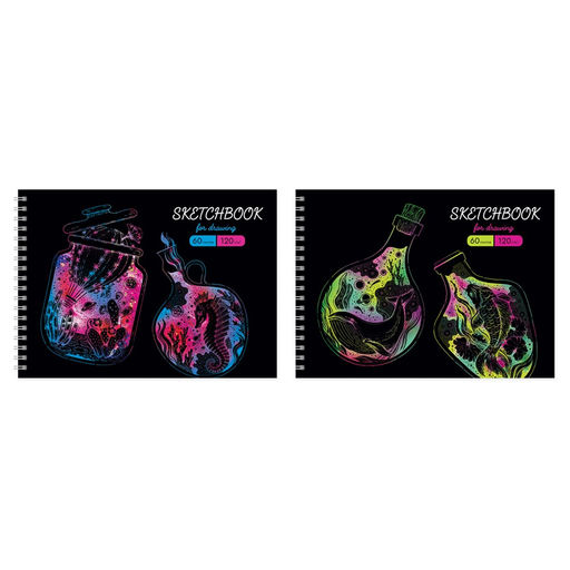 Скетчбук А5 60л. 120г/м, карт.обл. на спир. "Imagine" (СА560гр_57143, BG)