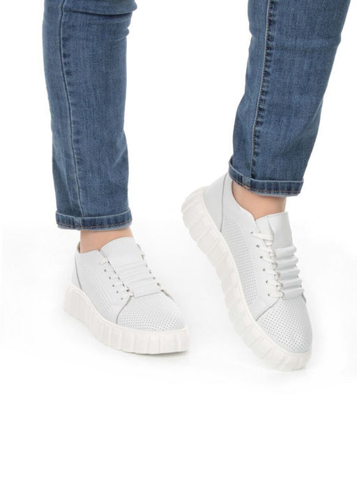 03-PDD135-1 WHITE Полуботинки женские (натуральная кожа) - No name фото 2