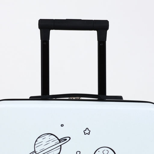 Чемодан детский на колёсах 39 л (S), на молнии, с кодовым замком, 4 колеса, белый