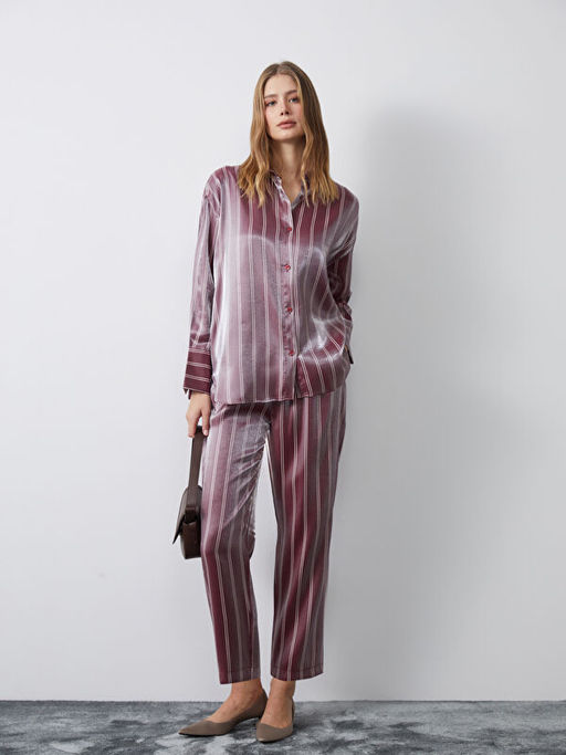 ?izgili Saten Kad?n Pantolon