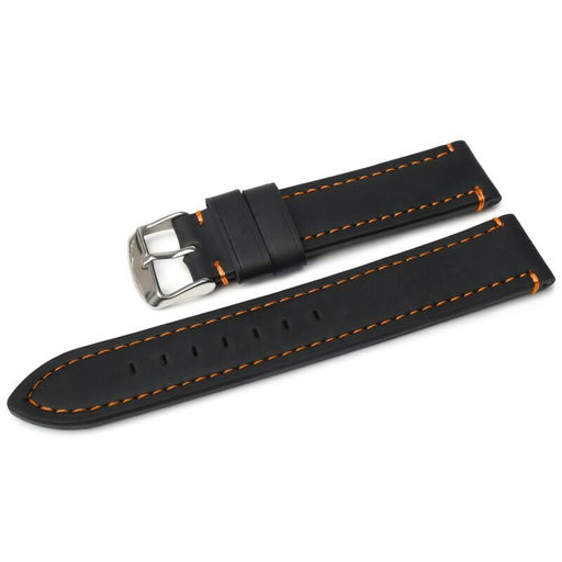 Ремешок натуральная кожа C18-18black-orange