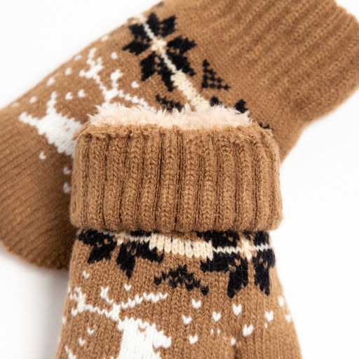 Варежки детские, цвет коричневый, размер 14 (4-6 лет) - Rossini фото 3