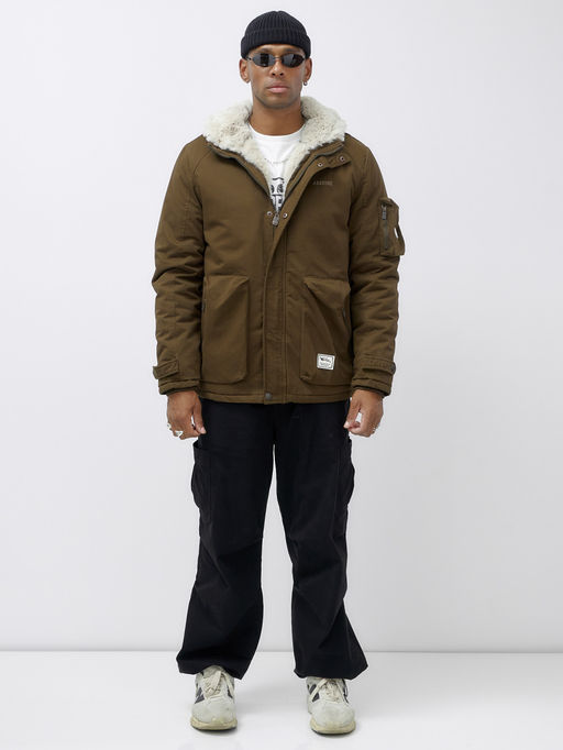 Куртка молодежная мужская зимняя с мехом темно-коричневого цвета 2611TK - Mtforce фото 8