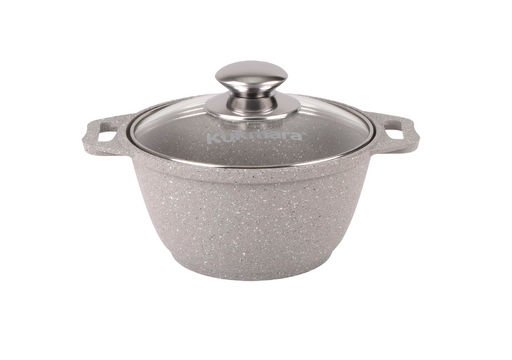 ЛА_АП_MARBLE (светлый) Кастрюля 1,0 л со стекл. кр, арт. кмс12а