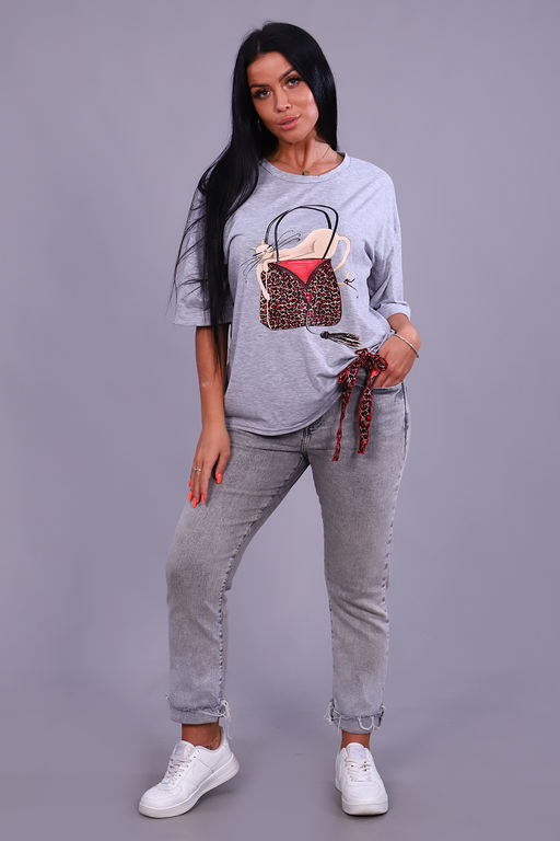 Футболка Натали 24884 оверсайз из кулирки пенье с лайкрой фото 12