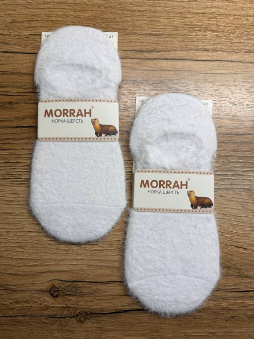 BK969 Носки, 2 пары (шерсть норки) БЕЛЫЙ