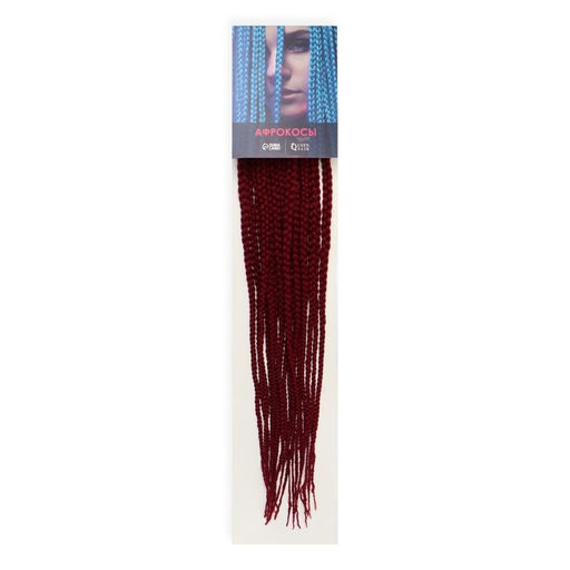 SIM-BRAIDS Афрокосы, 60 см, 18 прядей (CE), цвет бордовый(#900) - Queen fair фото 3