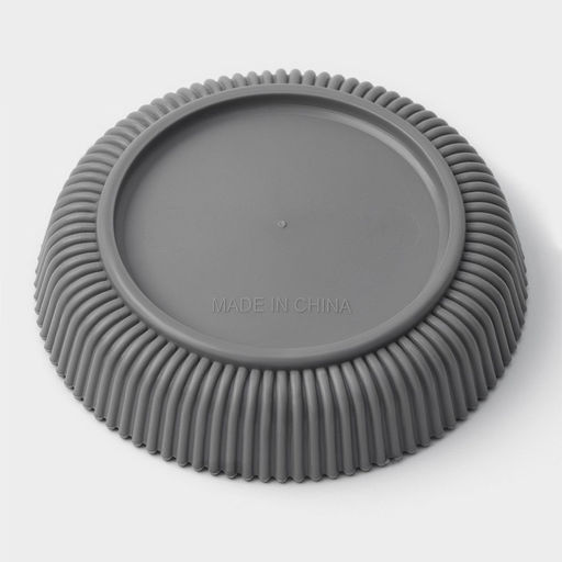 Горшок для цветов с поддоном, 12×11.5 см, пластиковый, серый