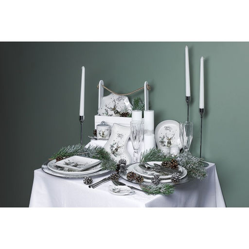 Тарелка фарфоровая Доляна «Лесная сказка», d=25,5 см, цвет белый