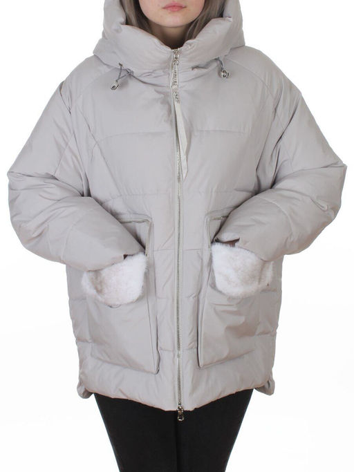 YR-869 LT. GRAY Куртка зимняя женская (150 гр. холлофайбер)