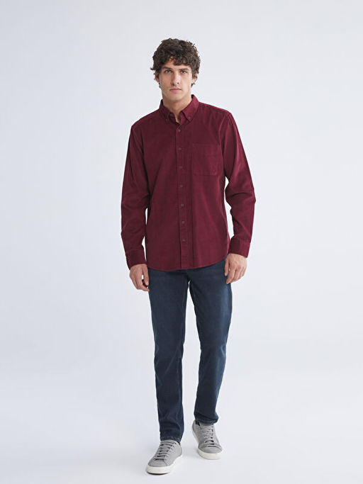 Regular Fit Uzun Kollu Kadife Erkek G?mlek