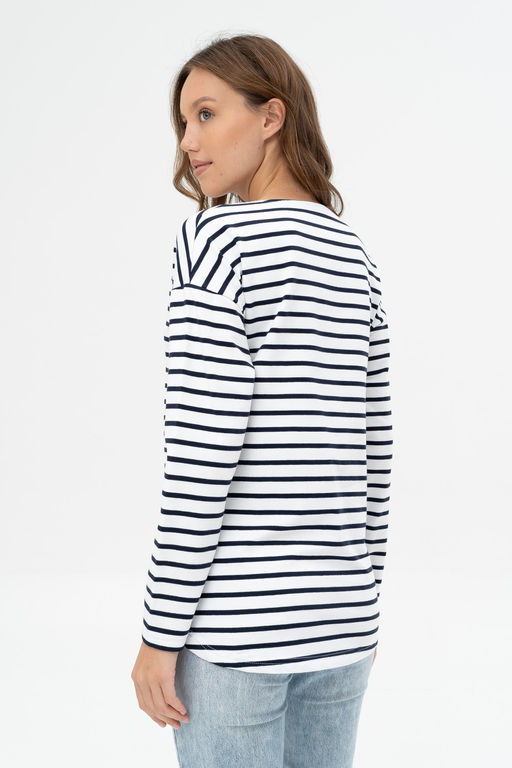 Джемпер женский 484L3-WB белый/полоска - Solo mio фото 9