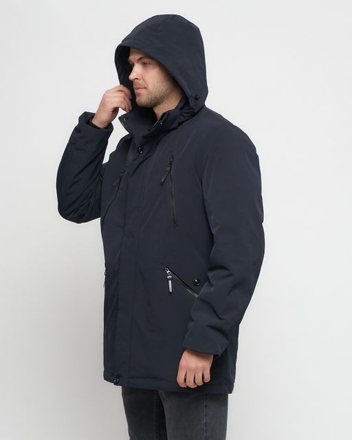 Парка спортивная мужская с капюшоном темно-синего цвета 3369TS - Wonderrman фото 15