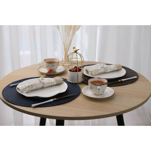 Цена за 12 шт. Салфетка сервировочная на стол Лофт, d=38 см, цвет синий - Simaland фото 6