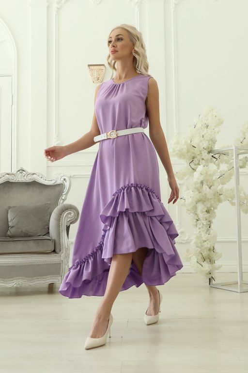 Платье П1-4983/6 Цвет:Сиреневый - Wisell фото 3