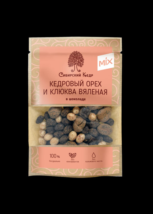 Ядро кедрового ореха и клюква вяленая в шоколаде ассорти, 60 г - Сибирский кедр фото 4