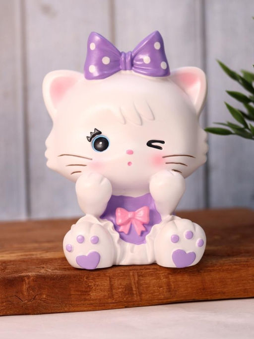 Копилка Milly Cat, purple (18 см), пластик