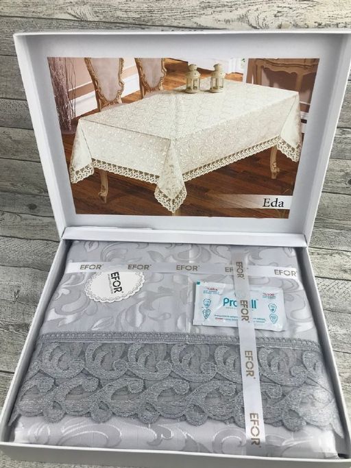 Скатерть EFOR EDA 160*220 прямоугольная серый GRI