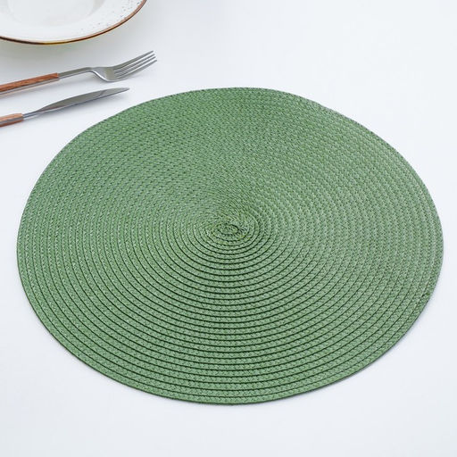 Цена за 12 шт. Салфетка сервировочная на стол Доляна Лофт, d=38 см, цвет зелёный  фото 12