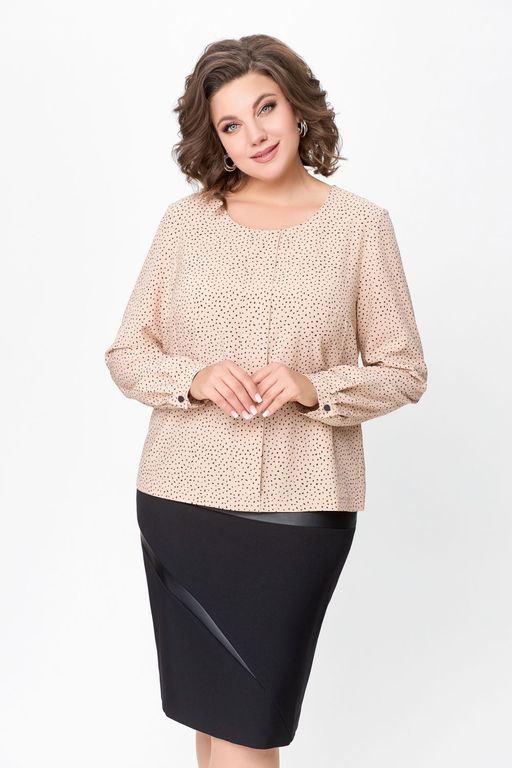 Блуза Swallow 803.2 черный+серебряный узор фото 608