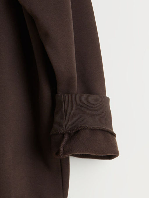 B?y?k Beden Bisiklet Yaka Bask?l? Erkek Kal?n Sweatshirt