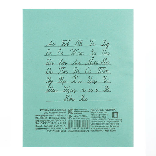 Цена за 200 шт. Тетрадь 24 листа в линейку «Зелёная обложка», плотность 60 г/м²