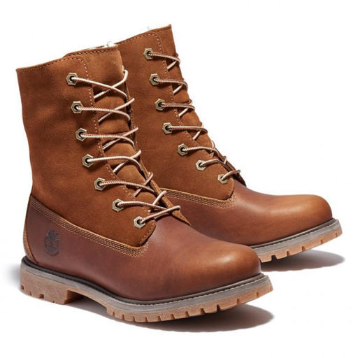 Женские ботинки Timberland Authentics Teddy Fleece WP Fold-Down коричневые фото 10