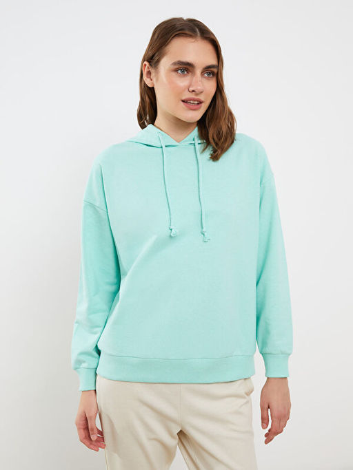 Kap??onlu D?z Uzun Kollu Kad?n Pijama ?st