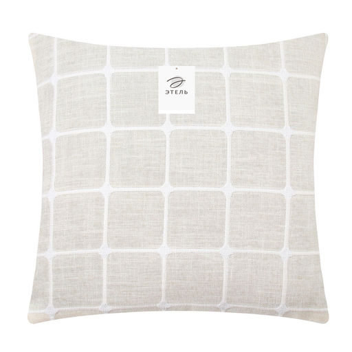 Наволочка декоративная Этель Квадраты цвет молочный,45х45 см полиэстер  фото 11