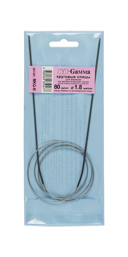 Спицы GAMMA круговые MKG-R сталь d 1.8 мм 80 см 1 шт с металлической леской