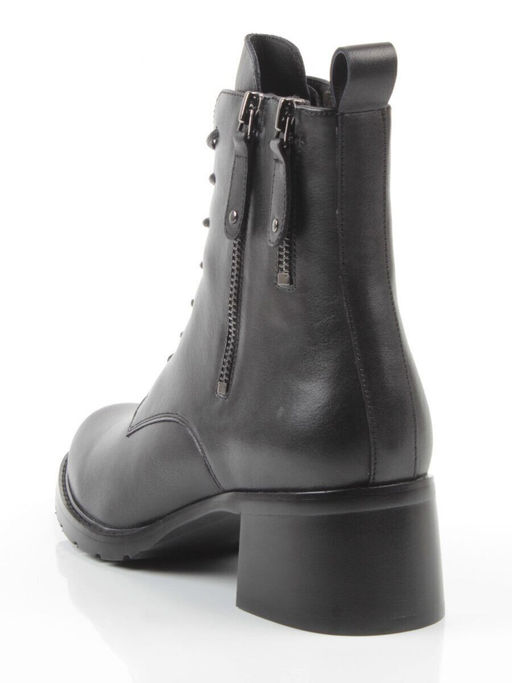 01-E102B-272A BLACK Ботинки демисезонные женские (натуральная кожа, байка)