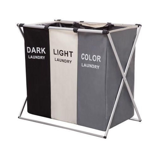 Складная корзина для белья с тремя отделениями - Buro фото 4