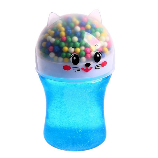 Цена за 12 шт. Лизун - слайм «Котик», с блёстками, МИКС