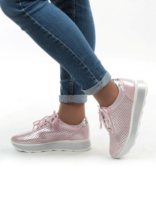 05-EDT60282-20B100M PINK Кроссовки женские (натуральная замша) - No name фото 4