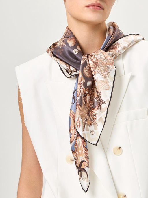 Платок жен. шелк 90х90 E03-8449-19 - Eleganzza фото 4
